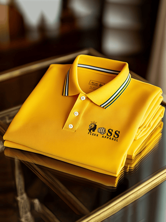 Men's Business Casual Printed Short Sleeve Polo Shirt