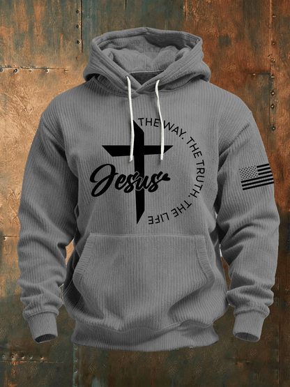 Men's Faith Print Knit Hoodie