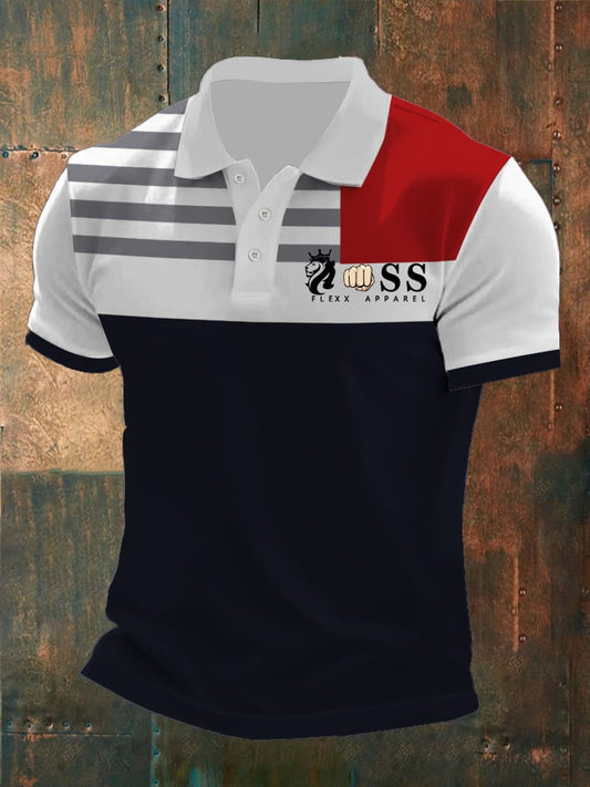 Men's Casual Retro Business Contrast Color Polo