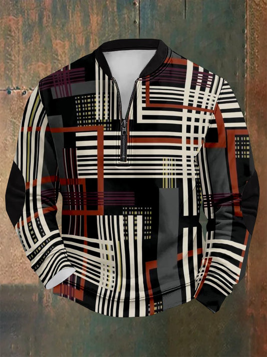 Men's Vintage Geometric Style Print Sweatshirt