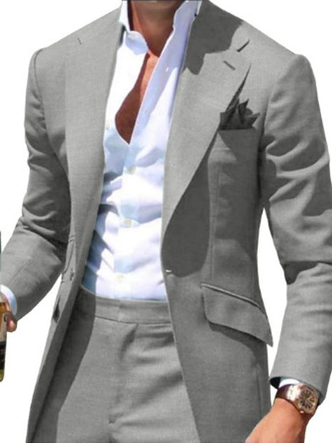 Men's Business Double Breasted Side Suit Two-Piece Suit