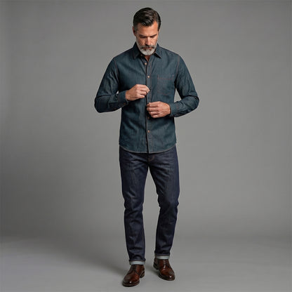 Casual Denim Shirt Jacket For Men