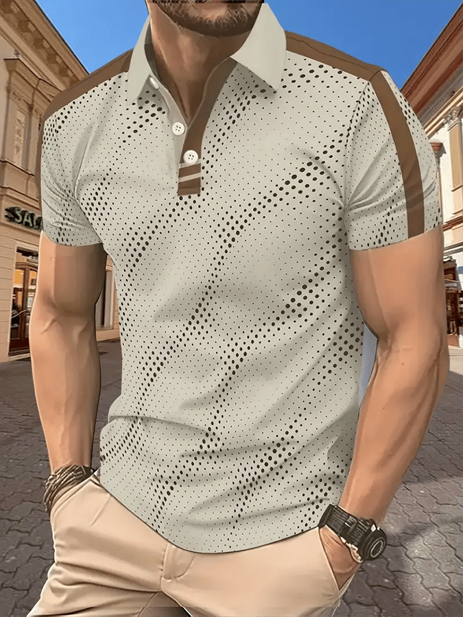 Men's Golf Casual Printed Casual Polo Shirt