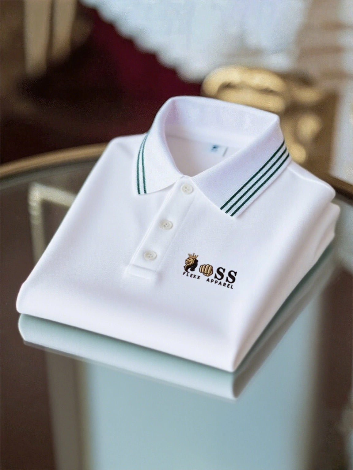 Men's Business Casual Printed Short Sleeve Polo Shirt