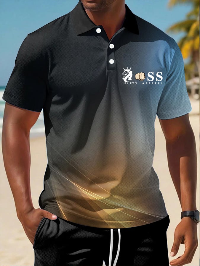 Men's Fashion Casual Business Contrast Color Polo