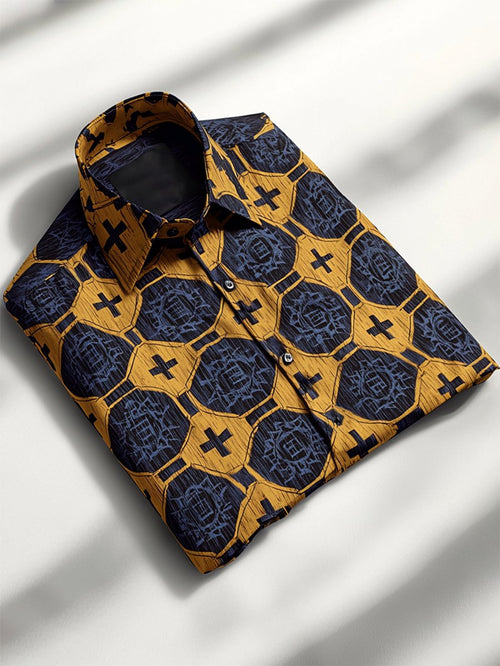Men's Retro Casual Faith Business Long Sleeve Shirt