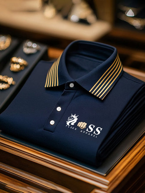 Men's Business Casual Printed Polo Shirt