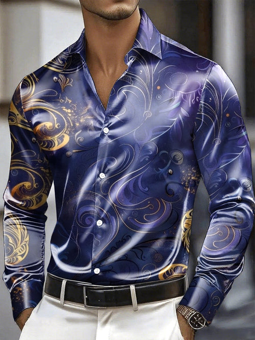 Men's Satin Luxe Long Sleeve Button Down Shirt