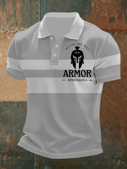 Men's Retro Faith Casual Printed Polo Shirt
