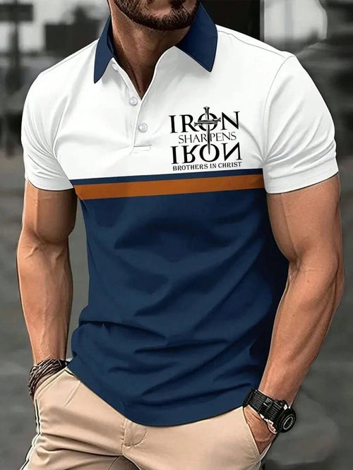Men's Retro Faith  Casual Printed Polo Shirt