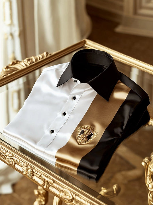Men's Satin Luxury Business Long Sleeve Shirt