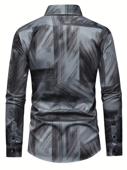 Men's Plaid Business Long Sleeve Shirt