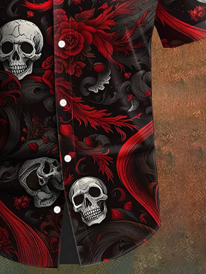 Men's Skull Print Casual Shirt