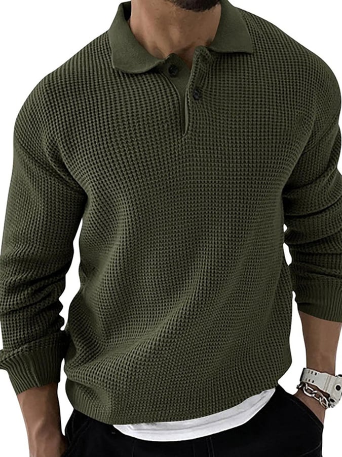 Fashion Slim Polo Neck Pullover Sweater