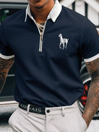 Casual Men'S Zipper Polo