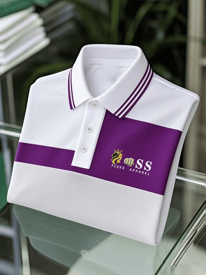 Men's Business Casual Printed Short Sleeve Polo Shirt