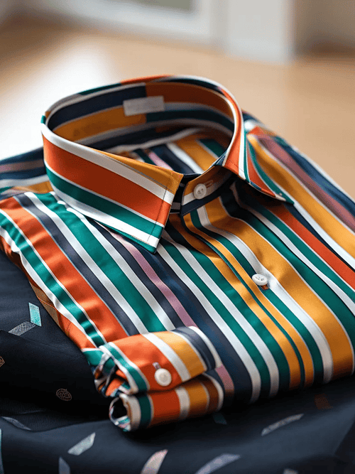 Men's Luxury Romantic Contrast Color Print Long Sleeve Shirt