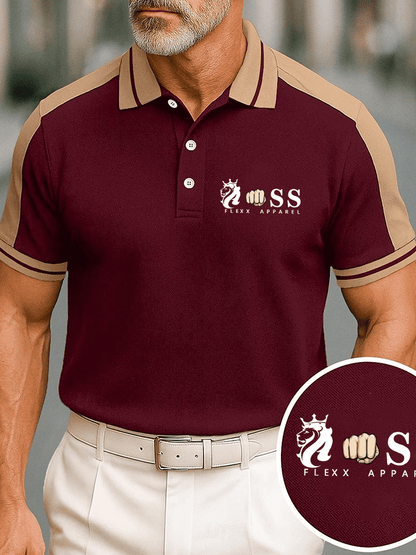 Men's Fashion Business Letter Printed Casual Polo Shirt