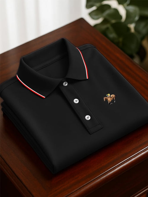 Men'S Simple Business Style Short Sleeve Polo Shirt