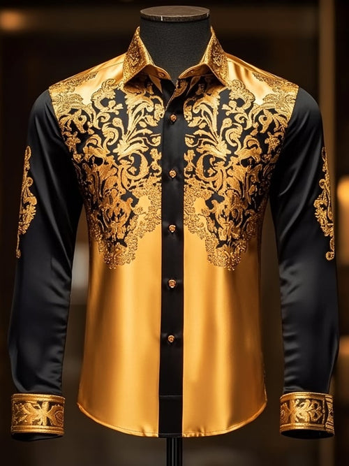 Men's Satin Luxe Long Sleeve Button Down Shirt
