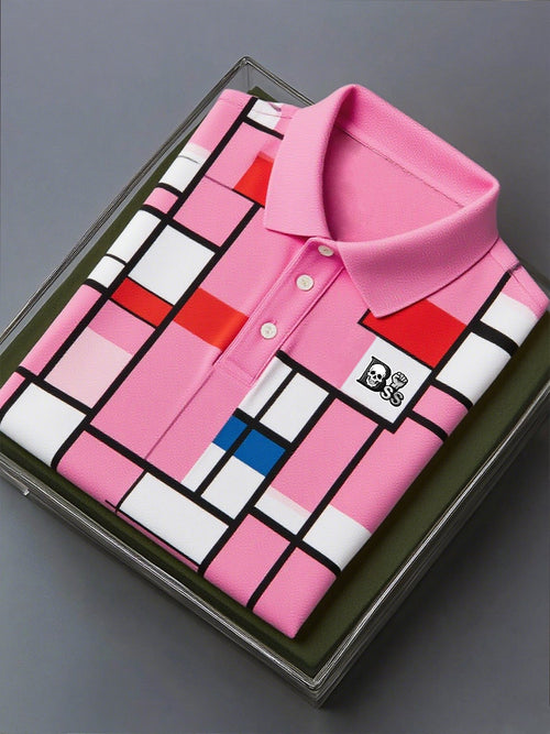 Men's Business Casual Artistic Button Short Sleeve Polo Shirt