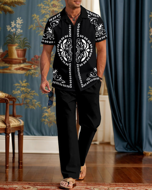 Rianmond Men's Elegant Classic Geometric Pattern Walking Suit