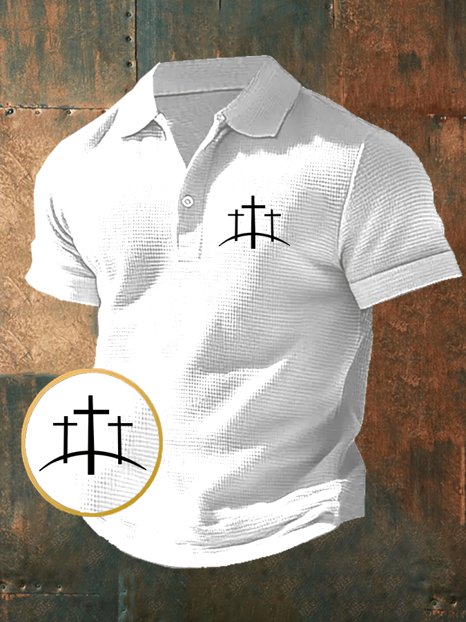 Men's Faith Waffle Short Sleeve Polo Shirt