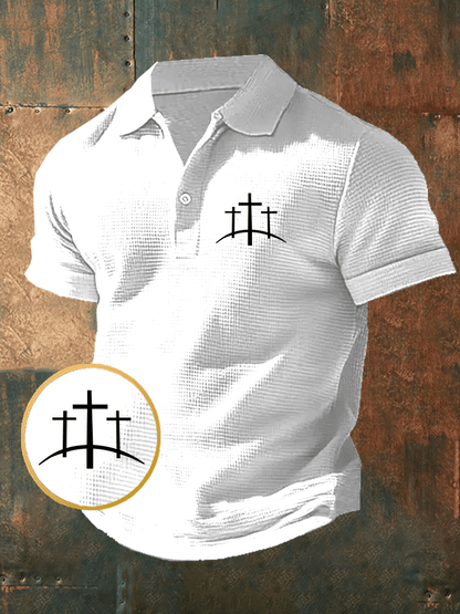 Men's Faith Waffle Short Sleeve Polo Shirt