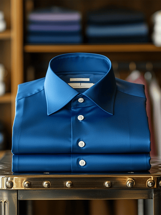 Men's Luxury Silk Business Classic Long Sleeve Shirt