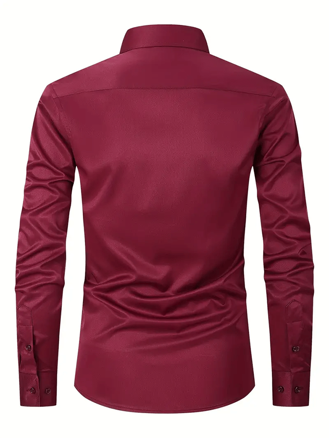 Men's Solid Color Design Business Casual Shirt