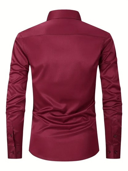 Men's Solid Color Design Business Casual Shirt