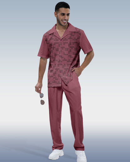 Rianmond Men's Casual Short Sleeve Walking Suit
