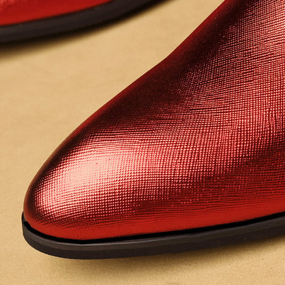 Men's Business Casual Lace-up Pointed Toe Faux Leather Shoes