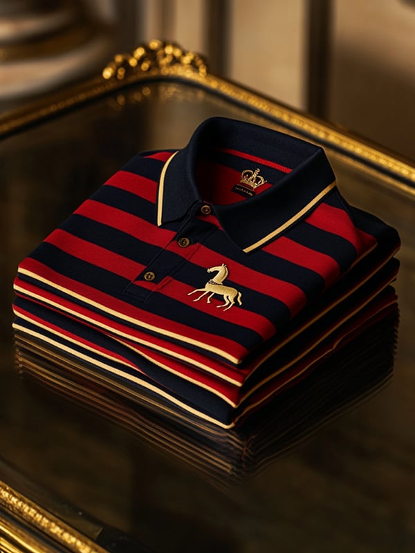 Men's Business Casual Button Short Sleeve Polo Shirt