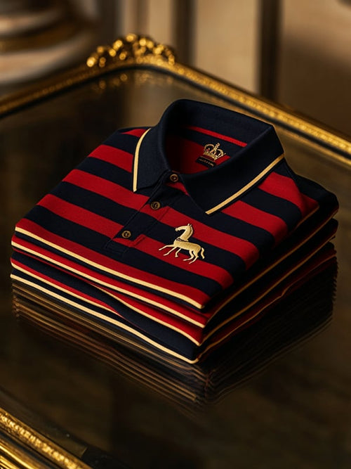 Men's Business Casual Button Short Sleeve Polo Shirt
