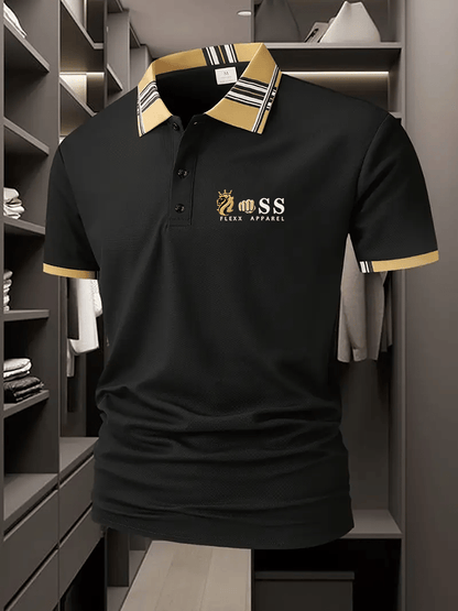 Men's Business Casual Printed Polo Shirt