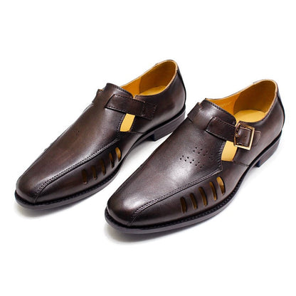 Summer Personality Hollow Large Size Casual Men'S Leather Shoes