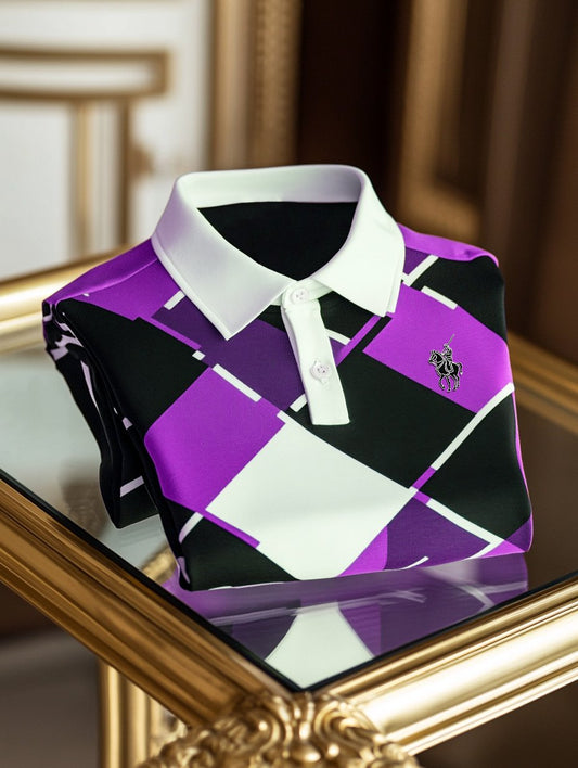 Men's Business Casual Artistic Button Short Sleeve Polo Shirt