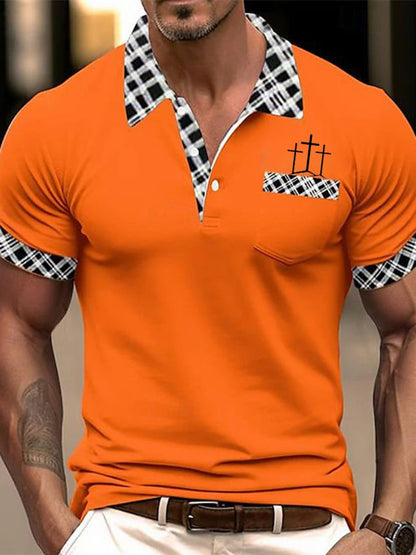 Men's Casual Faith Contrast Color Polo (With Pockets)