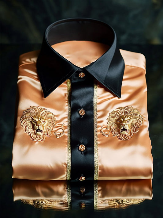 Men's Satin Luxe Long Sleeve Button Down Shirt