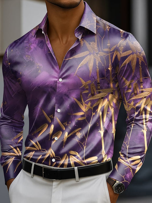 Men's Classic Business Casual Luxe Long Sleeve Button Down Shirt