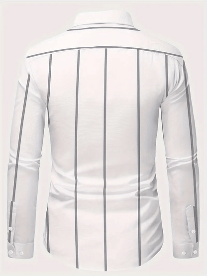 Men's Striped Business Casual Shirt