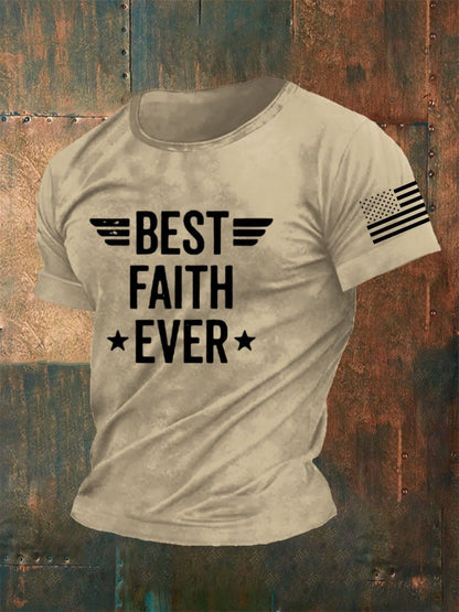 Men's Best Faith Ever Printed Casual T-Shirt