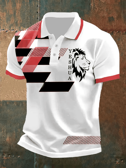 Men's Retro Faith Casual Printed Polo Shirt