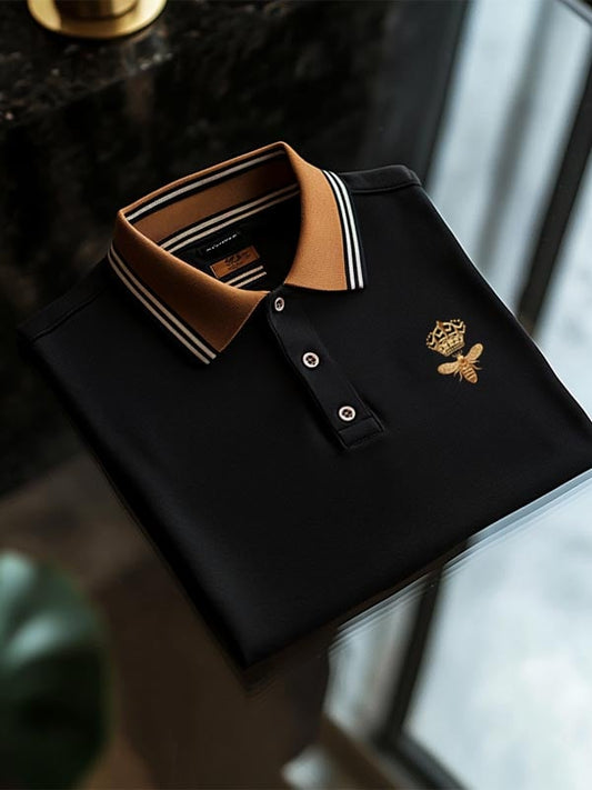 Men's Check Business Casual Short Sleeve Polo Shirt