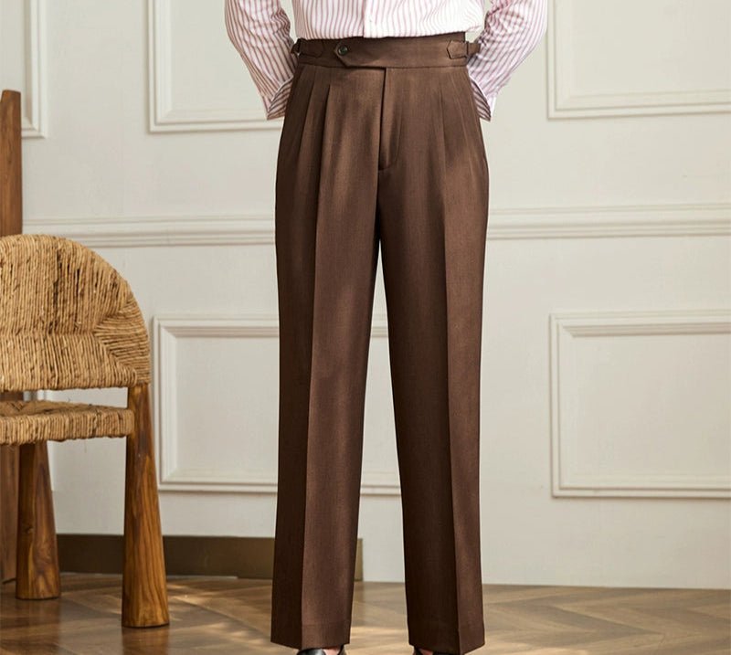 Casual wide-leg high-waist italian pants