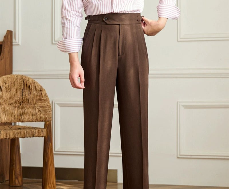 Casual wide-leg high-waist italian pants