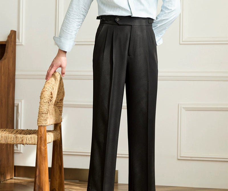 Casual wide-leg high-waist italian pants