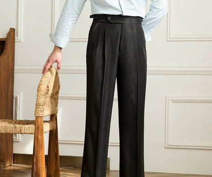 Casual wide-leg high-waist italian pants