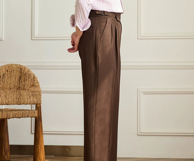 Casual wide-leg high-waist italian pants